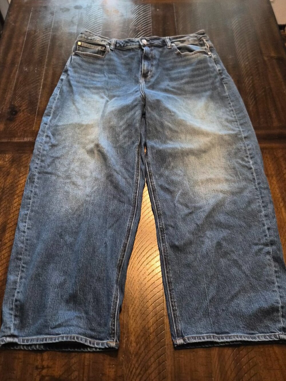 Quince Womens Bella Stretch Barrel Jeans Blue Size 33 Organic Cotton Blend G432